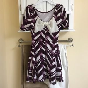 Purple And White Charlotte Russe Skater Dress